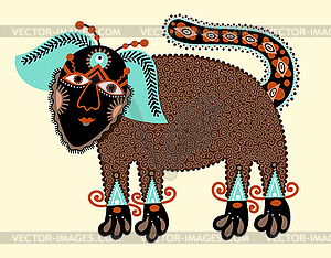 Unique original drawing of dog - vector clipart