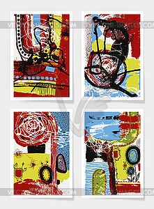 Set of four pieces blank A4 sheet contemporary - vector clipart