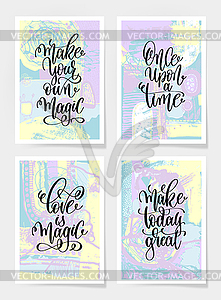 Make your own magic, once upon time, love is - color vector clipart