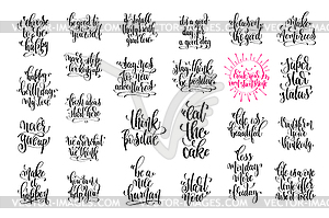 Set of 25 trendy positive quote, motivation and - vector image