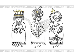 Three kings for christian christmas holiday - - vector image