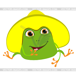 Stock Cartoon Frog in Panama - vector clip art