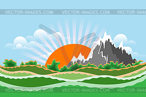 Stock Mountain Landscape - vector image