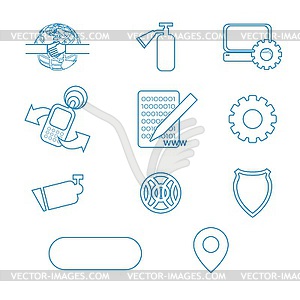 Illustration Set Infographic Icons - color vector clipart