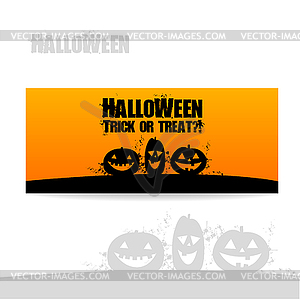 Хэллоуин баннер - векторное изображение клипарта