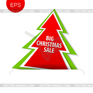 Big christmas sale tree - stock vector clipart