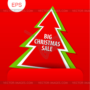 Big christmas sale tree - vector clipart