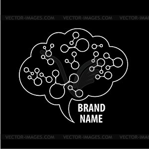 Brain sign logo - vector image