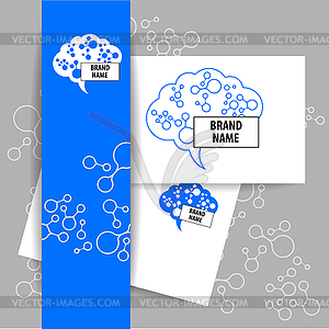 Brain sign logo - vector clip art