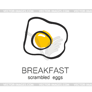 Breakfast scrambled eggs - vector image