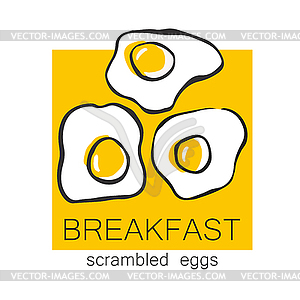Breakfast scrambled eggs - vector clipart