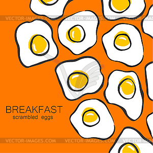 Breakfast scrambled eggs - stock vector clipart