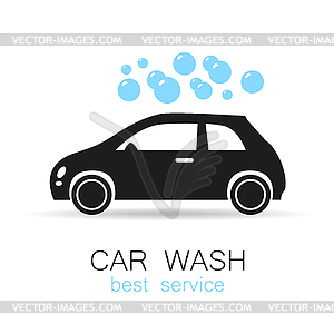 Car wash sign logo - vector image