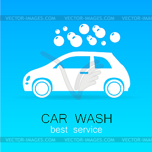 Car wash sign logo - vector clipart