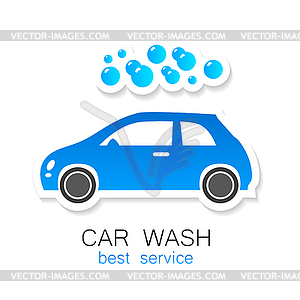 Car wash sign logo - vector clip art