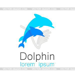 Dolphin logo - color vector clipart