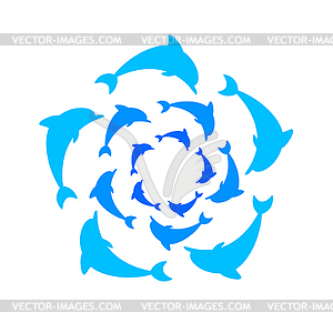 Dolphin sign - vector image
