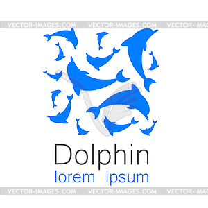 Dolphin sign - vector clipart