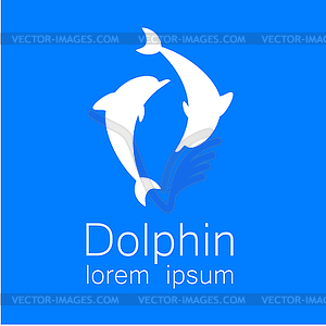 Dolphin sign - royalty-free vector clipart