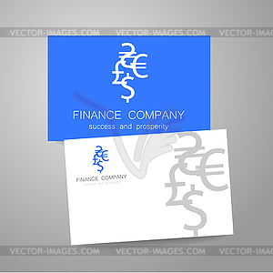 Financial company dollar euro sign logo - vector clip art