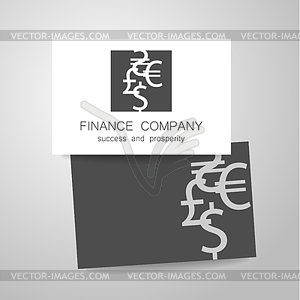 Financial company dollar euro sign logo - vector image