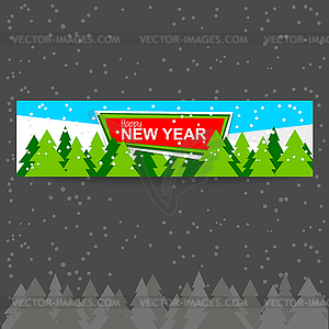 Happy new year banner - vector clipart