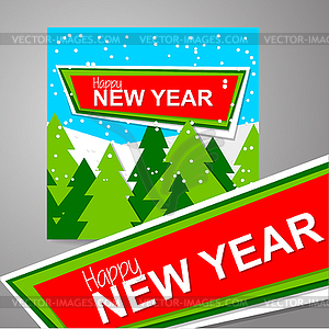 Happy new year banner - vector clip art