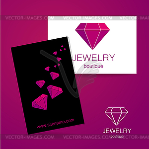 Jewelry boutique sign logo - vector clipart