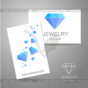 Jewelry boutique sign logo - vector clip art