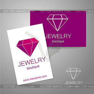 Jewelry boutique sign logo - vector image