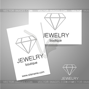 Jewelry boutique sign logo - vector clipart