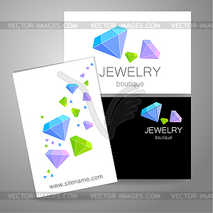 Jewelry boutique sign logo - vector clipart / vector image