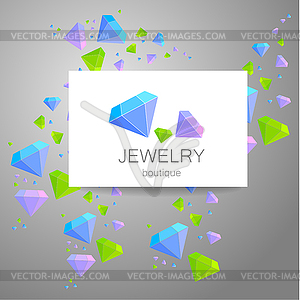 Jewelry boutique sign logo - vector image