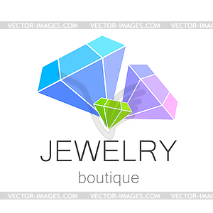 Jewelry boutique sign logo - vector image