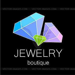 Jewelry boutique sign logo - color vector clipart