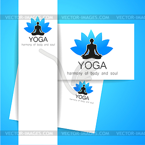 Lotos yoga logo - vector image