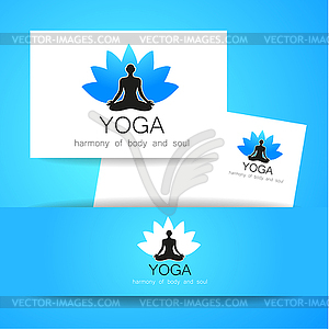 Lotos yoga logo - vector clipart