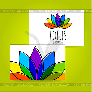 Lotus meditation logo sign - vector clipart / vector image