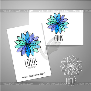 Lotus meditation logo sign - vector clipart