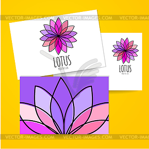 Lotus meditation logo sign - vector clipart