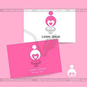 Love care sign identity - vector clipart