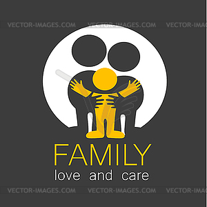 Family love care logo - vector image