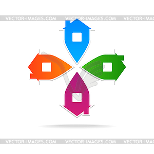 Домой точку знак - иллюстрация в векторном формате