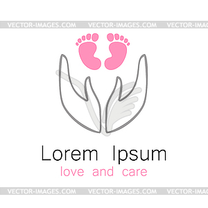 Love and care logo template - vector clip art