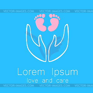 Love and care logo template - vector image