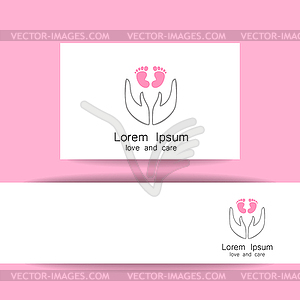 Love and care logo template - vector image