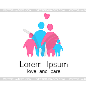 Family love logo template - vector clipart
