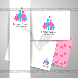 Family love logo template - vector clip art