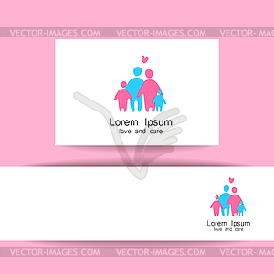 Family love logo template - vector image