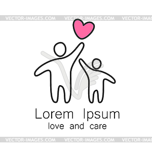 Love care logo template - vector clipart
